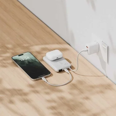 Bazic Gopower Fusion Mag 10K, Magsafe Powerbank With Built-In Usb-C Cable - Pebble